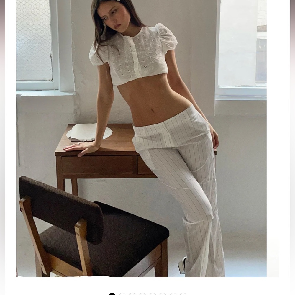 Lioness / BESSETTE PANT | PORCELAIN PINSTRIPE
